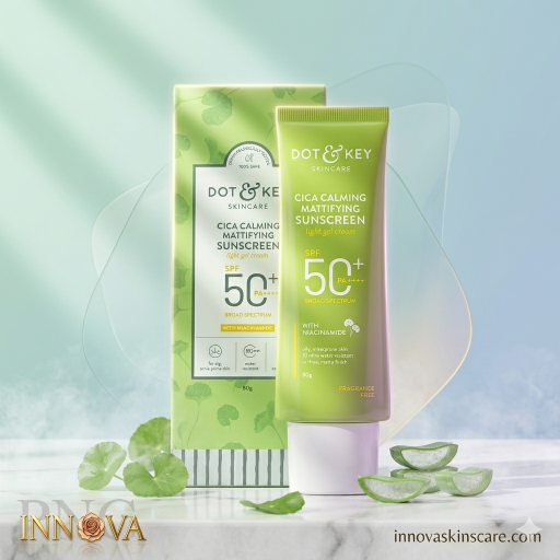 Lightweight gel sunscreen for oily skin by Dot & Key