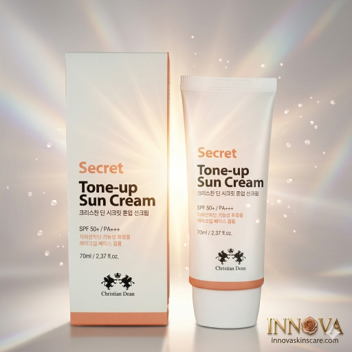 Lightweight tone-up sun cream for radiant-looking skin